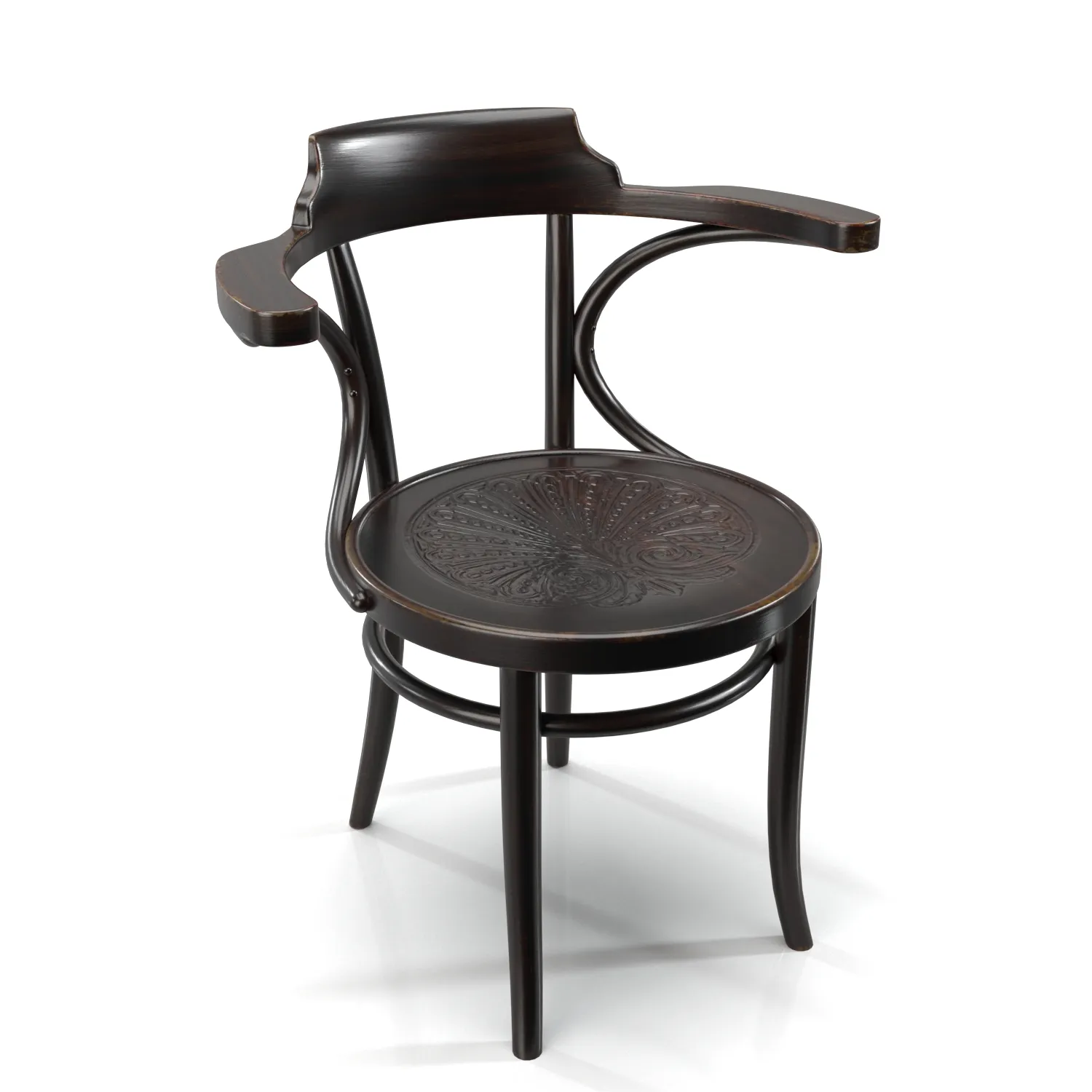 Polish Thonet Bentwood Chair PBR 3D Model_01